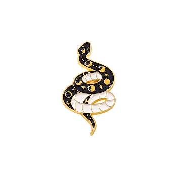 Alloy with Enamel Brooch, Snake Theme, Snake, 31x17mm
