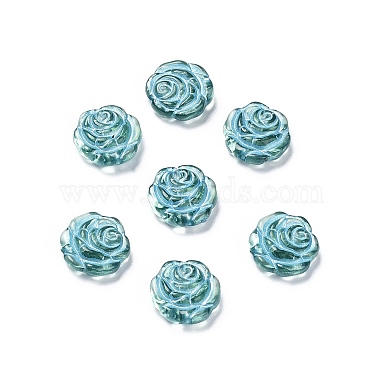 Medium Aquamarine Flower Acrylic Beads