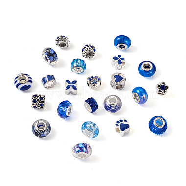 Cheriswelry 98 pièces perles européennes en résine craquelée(DIY-CW0001-14)-3