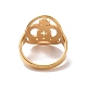 Ion Plating(IP) 201 Stainless Steel Cross Crown Finger Ring(RJEW-J051-48G)-3