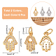 12Pcs 2 Colors Brass Micro Pave Clear Cubic Zirconia Charms(ZIRC-NB0001-77)-2