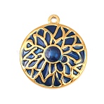 304 Stainless Steel Pendants, with Enamel, Golden, Round Charms, 28x24.5x3mm, Hole: 2mm(STAS-K322-12A-G)