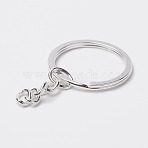 Iron Split Key Rings, Keychain Clasp Findings, Silver, 30x2mm, Inner Diameter: 25mm(X-IFIN-H040-S)