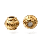 304 Stainless Steel Beads, Ion Plating(IP), Lantern, Real 18K Gold Plated, 4.5x4mm, Hole: 1.4~1.5mm(STAS-L315-062F-G)