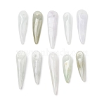 Natural Myanmar Jadeite Pendants, Teardrop Charms, 16~24x5~6x3.5~5mm, Hole: 1.2mm(G-Z155-04)