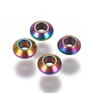 Ion Plating(IP) 304 Stainless Steel Spacer Beads, Rondelle, Rainbow Color, 4x2mm, Hole: 1.6mm(STAS-L216-20)