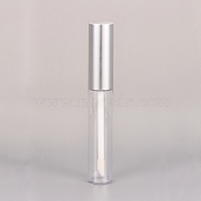 10ml DIY Empty PET Plastic Lipstick Bottle, Lip Gloss Tube, Lip Balm Tube, with ABS Cap, Soft Plug, Silver, 10.65x1.62cm, Capacity: about 10ml(0.33 fl. oz)(MRMJ-WH0059-71A-02)
