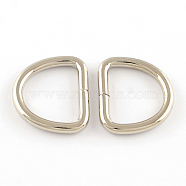 Iron D Rings, Buckle Clasps, For Webbing, Strapping Bags, Garment Accessories, Platinum, 33x28x4mm(IFIN-R203-88P)