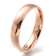 304 Stainless Steel Finger Rings, Plain Band Rings, Rose Gold, US Size 6~9, Inner Diameter: 16~19mm(RJEW-F110-07RG)