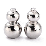 304 Stainless Steel Beads, Undrilled/No Hole Beads, Calabash, Stainless Steel Color, 11x6.8mm(STAS-B011-05C-P)