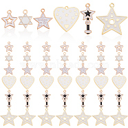 AHADERMAKER 48Pcs 6 Styles Alloy Enamel Pendants, Star & Heart, Mixed Color, 16.5~28x12~26.5x1~2mm, Hole: 1.2~2mm, 8pcs/style(ENAM-GA0001-10)