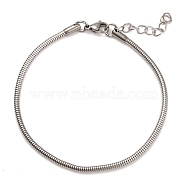 304 Stainless Steel Bracelets, Stainless Steel Color, 8 inch(20.2cm)(BJEW-O186-08B-P)