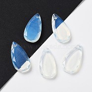Opalite Faceted Pendants, Teardrop Charms, 25x13x4mm, Hole: 1mm(G-D082-01F)