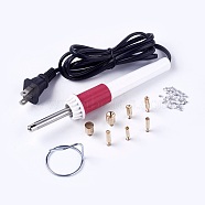 Hotfix Rhinestone Applicator Tool, Type A Plug(US Plug), with Random Color SS16 Rhinestone, White, 18x2.9cm(TOOL-J011-06A)