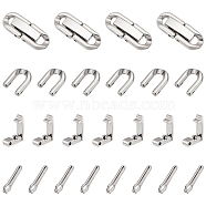 10Pcs 304 Stainless Steel Fold Over Clasp, with 316 Stainless Steel Findings, Stainless Steel Color, 10.5x3x3.5mm, Hole: 1.2mm(STAS-UN0049-93)