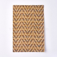 PU Leather Self-adhesive Fabric Sheet, Rectangle, Herringbone Pattern, Dark Goldenrod, 30x20x0.1cm(DIY-WH0162-22K)