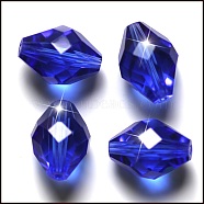 Imitation Austrian Crystal Beads, Grade AAA, K9 Glass, Faceted, Bicone, Blue, 8x11mm, Hole: 0.9~1mm(SWAR-F054-11x8mm-13)