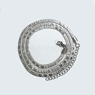 304 Stainless Steel Herringbone Chain Necklaces, Stainless Steel Color, 17.72 inch(45cm)(NJEW-P282-05P)
