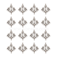 Tibetan Style Chandelier Component Links, Nickel Free, Rhombus, Antique Silver, 35x29x2mm, Hole: 1.5mm(TIBE-BT0001-05AS-NF)