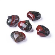 Natural African Bloodstone Beads, Heliotrope Stone Beads, No Hole/Undrilled, Heart, 20x25x11~13mm(X-G-F659-A28)