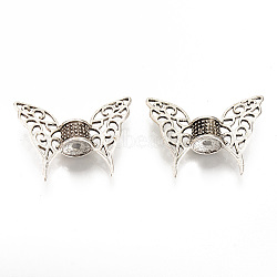 Tibetan Style Alloy Beads, Cadmium Free & Lead Free, Butterfly Wing Spacer Beads, Antique Silver, 35x47x13mm, Hole: 3.5mm(X-PALLOY-R134-11-RS)
