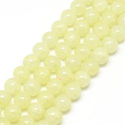 Baking Painted Crackle Glass Bead Strands, Round, Beige, 8mm, Hole: 1.3~1.6mm, about 100pcs/strand, 31.4 inch(DGLA-Q023-8mm-YS3)