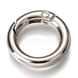 Zinc Alloy Spring Gate Rings, O Rings, Platinum, 20x3.5mm, Inner Diameter: 13mm(PALLOY-C100-01P-03)