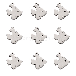 304 Stainless Steel Charms, Fish, Stainless Steel Color, 11.5x10x1mm, Hole: 1mm(STAS-CJC0008-22P)