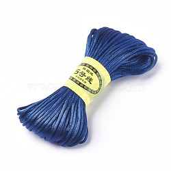 Korean Polyester Cord, Chinese Knotting Cord, Rattail Satin Cord, Marine Blue, 2.5mm, about 21.87 yards(20m)/bundle(NWIR-WH0004-03)