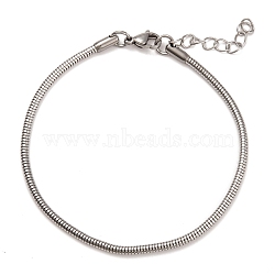 Non-Tarnish 304 Stainless Steel Bracelets, Stainless Steel Color, 8 inch(20.2cm)(BJEW-O186-08B-P)