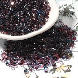 Transparent Baking Paint Glass Seed Beads, Two Tone, Peanut, Prussian Blue, 4.5x3.5x2.5mm, Hole: 0.9mm, about 9000pcs/pound(SEED-A033-06A-08)