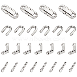 10Pcs 304 Stainless Steel Fold Over Clasp, with 316 Stainless Steel Findings, Stainless Steel Color, 10.5x3x3.5mm, Hole: 1.2mm(STAS-UN0049-93)