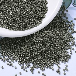 MIYUKI Delica Beads, Cylinder, Japanese Seed Beads, 11/0, (DB1186) Galvanized Semi-Frosted Graphite, 1.3x1.6mm, Hole: 0.8mm, about 2000pcs/10g(X-SEED-J020-DB1186)
