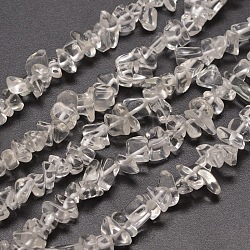 Glass Chip Bead Strands, Clear, 5~8x5~8mm, Hole: 1mm, about 31.5 inch(X-G-M205-09)