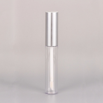 10ml DIY Empty PET Plastic Lipstick Bottle, Lip Gloss Tube, Lip Balm Tube, with ABS Cap, Soft Plug, Silver, 10.65x1.62cm, Capacity: about 10ml(0.33 fl. oz)