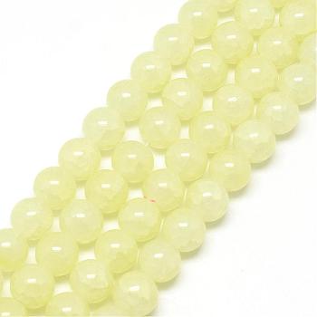 Baking Painted Crackle Glass Bead Strands, Round, Beige, 8mm, Hole: 1.3~1.6mm, about 100pcs/strand, 31.4 inch