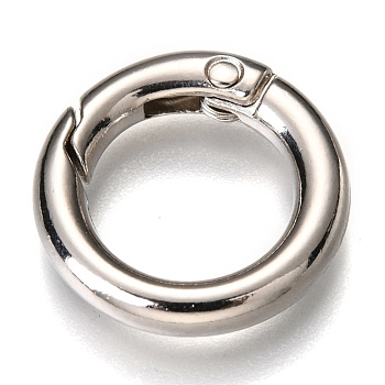 Zinc Alloy Spring Gate Rings, O Rings, Platinum, 20x3.5mm, Inner Diameter: 13mm