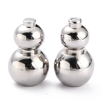 304 Stainless Steel Beads, Undrilled/No Hole Beads, Calabash, Stainless Steel Color, 11x6.8mm