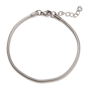 304 Stainless Steel Bracelets, Stainless Steel Color, 8 inch(20.2cm)
