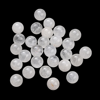 Natural Quartz Crystal Sphere Beads, Rock Crystal, No Hole/Undrilled, Smooth Round, 8~9mm
