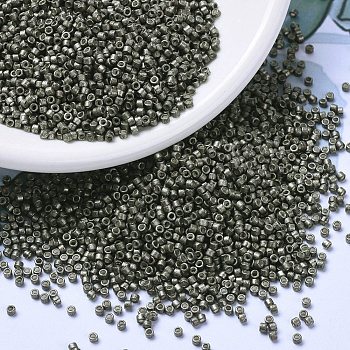 MIYUKI Delica Beads, Cylinder, Japanese Seed Beads, 11/0, (DB1186) Galvanized Semi-Frosted Graphite, 1.3x1.6mm, Hole: 0.8mm, about 2000pcs/10g