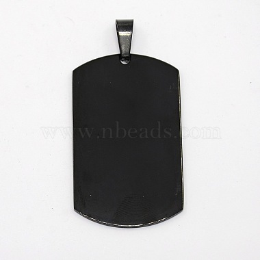 Men's 201 Stainless Steel Big Rectangle Hand Stamping Blank Tag Pendants(STAS-O044-121)-2