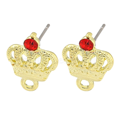 Golden Crown Alloy+Rhinestone Stud Earring Findings