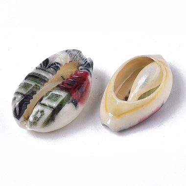 Printed Natural Cowrie Shell Beads(X-SSHEL-R047-01-C10)-3