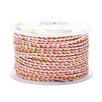 Multi-Color Decorative Braided Nylon Cord, Macrame Woven Rope, for Jewelry Making String Knitting Craft, Pink, 2mm, about 25.1 yards(23m)/roll(NWIR-Z003-E19)