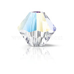 Preciosa&reg Crystal Beads, Czech Crystal, Bicone(451 69 302 Rondelle), 00030 201 Crystal Glitter, 6mm, Hole: 1mm(X-PRC-BA6-00030-201)