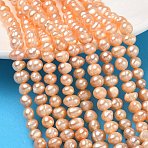 Natural Cultured Freshwater Pearl Beads Strands, Grade 2A, Potato, Sandy Brown, 5~6mm, Hole: 0.6mm, about 70~71pcs/strand, 13.70~13.78''(34.8~35cm)(PA-CBAC463-04)