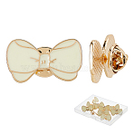 16Pcs Bowknot Enamel Pins, Zinc Alloy Brooches for Backpack Clothes, Cornsilk, 16x27.5mm(JEWB-FH0002-01B)