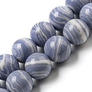 Synthetic Blue Lace Agate Beads Strands, Round, 10mm, Hole: 0.9mm, about 41pcs/strand, 15.43''(39.2cm)(G-B071-F02-03)