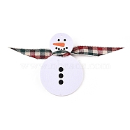 PU Leather Big Pendants, Christmas Theme, White, Snowman, 55x37x2mm, Hole: 1.5mm(FIND-N005-73A)